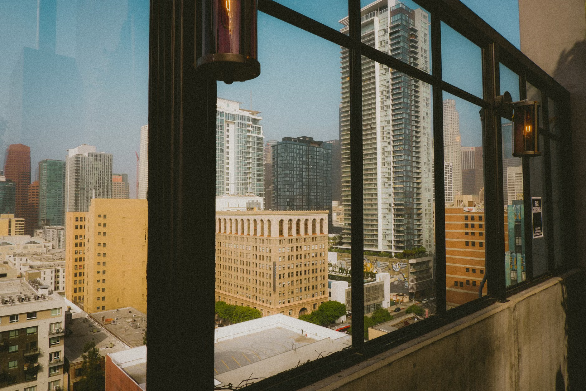 LA rooftop bar skyline