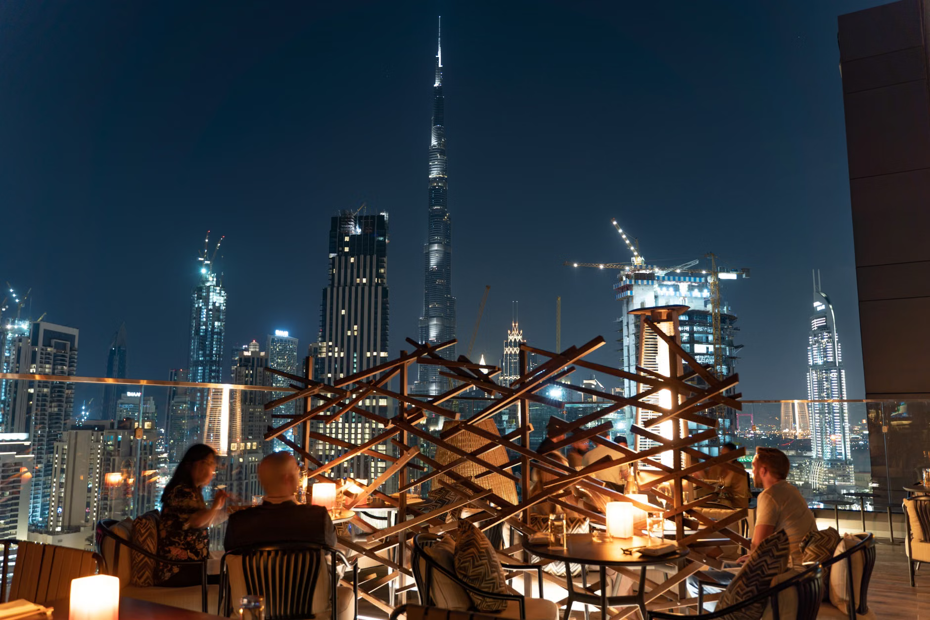 rooftop terrace night