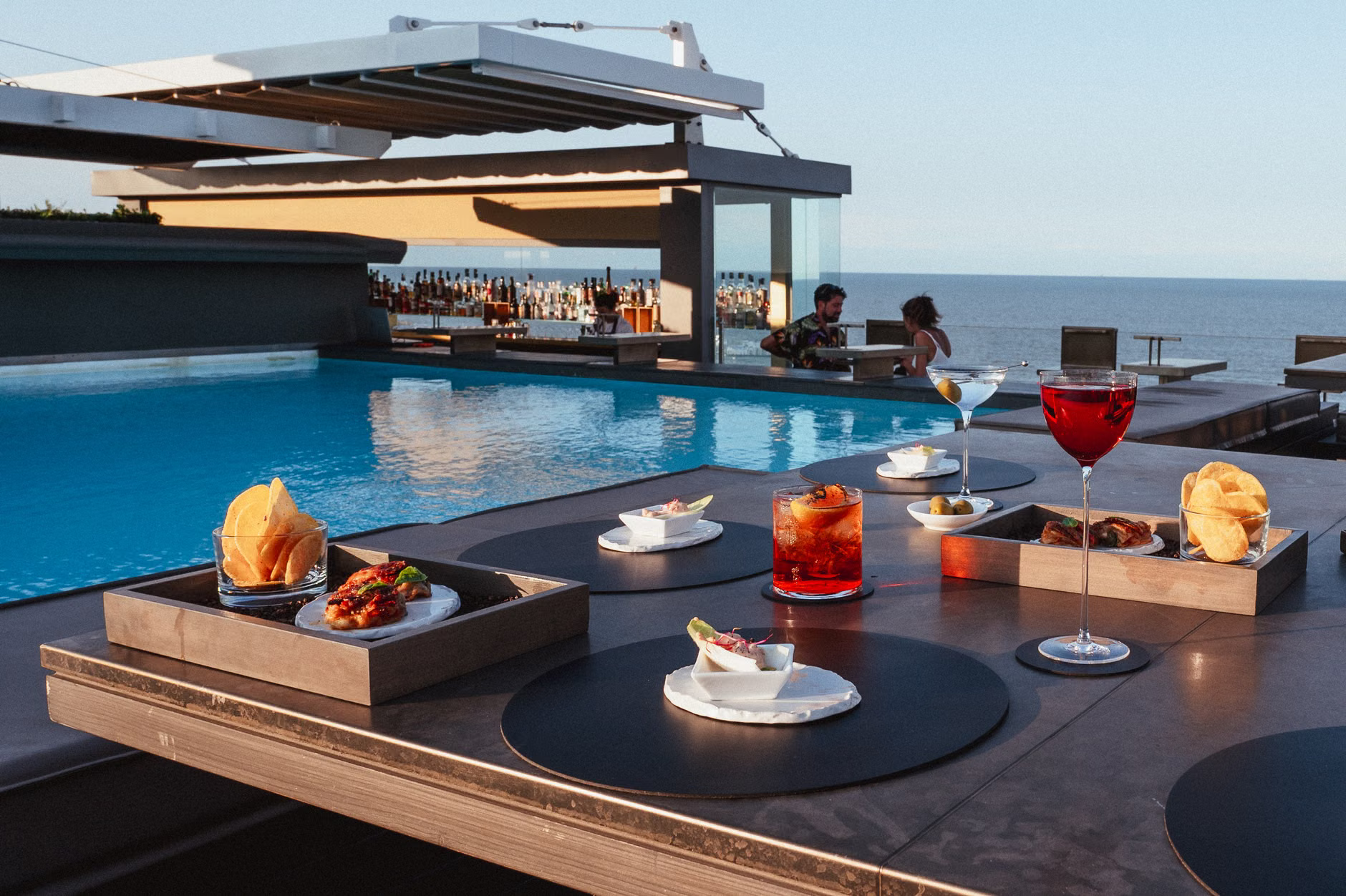 sunset rooftop cocktail