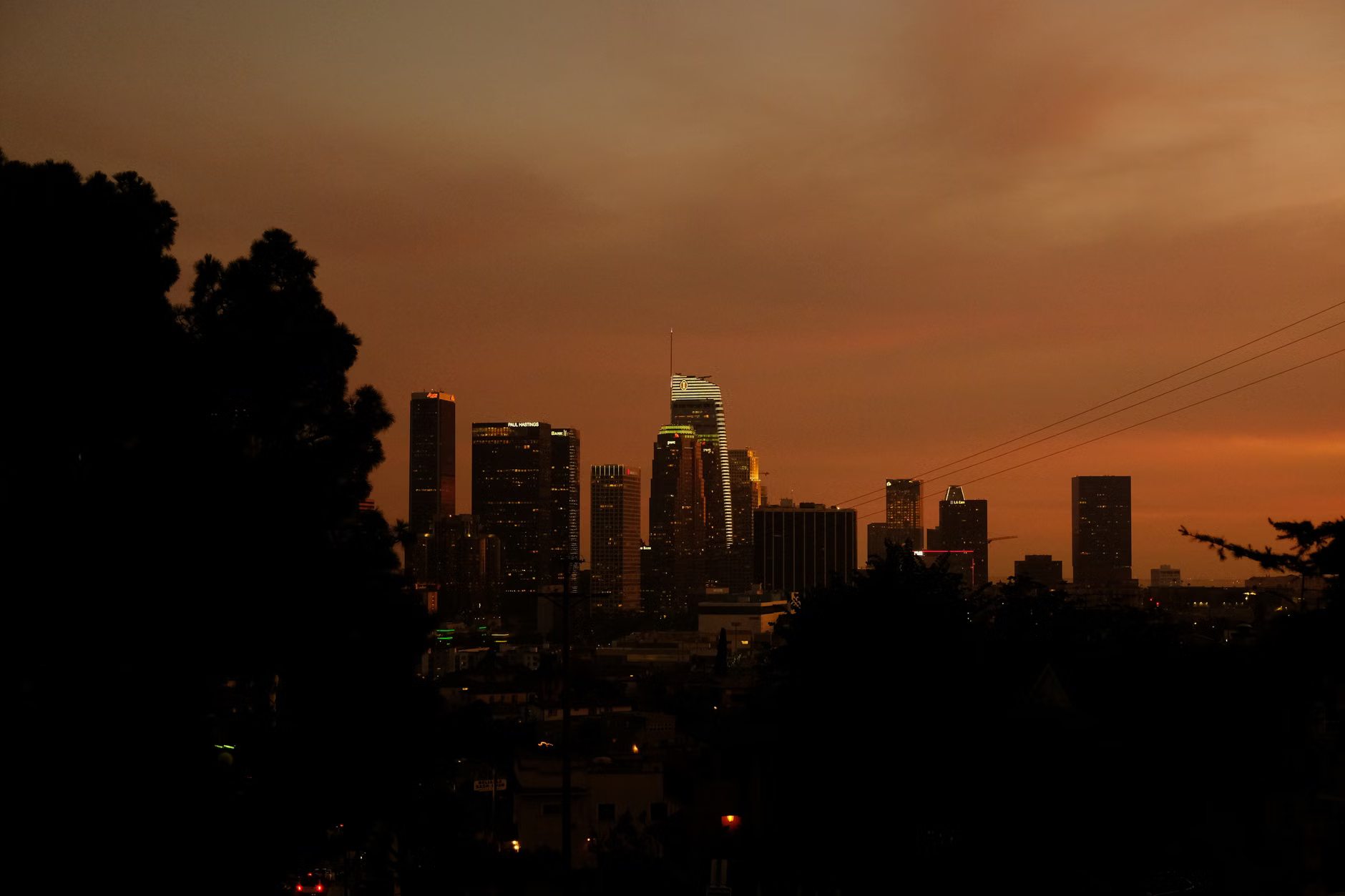 Los Angeles skyline sunset