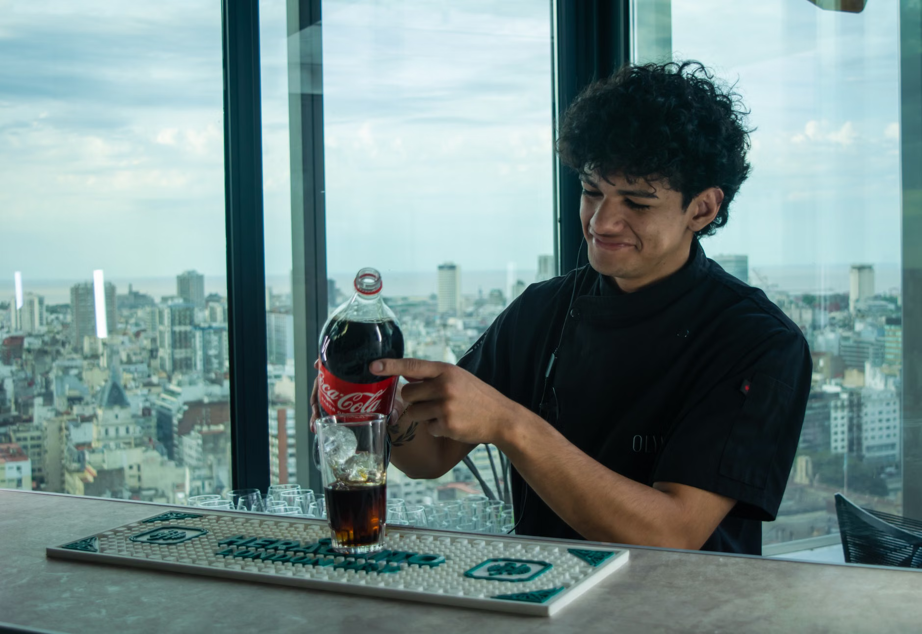 LA rooftop bar skyline