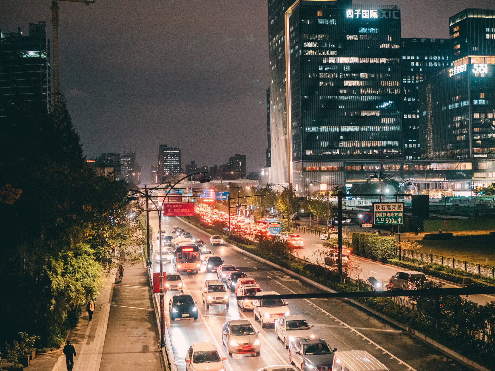 busy city traffic