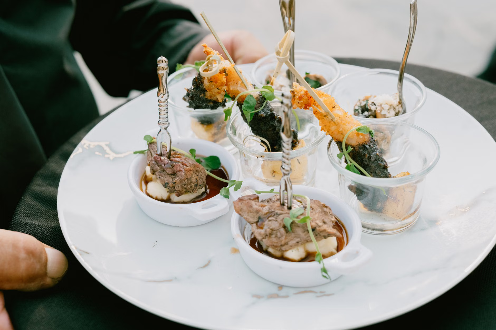 chef serving tasting plate